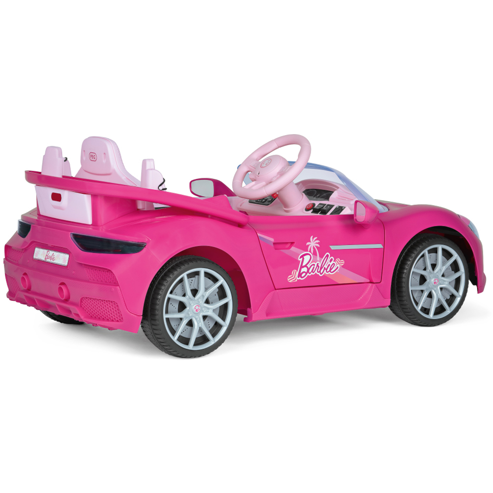PEG Barbie Kids Electric Ride-On Car with Remote Control Pink 12V Image 6