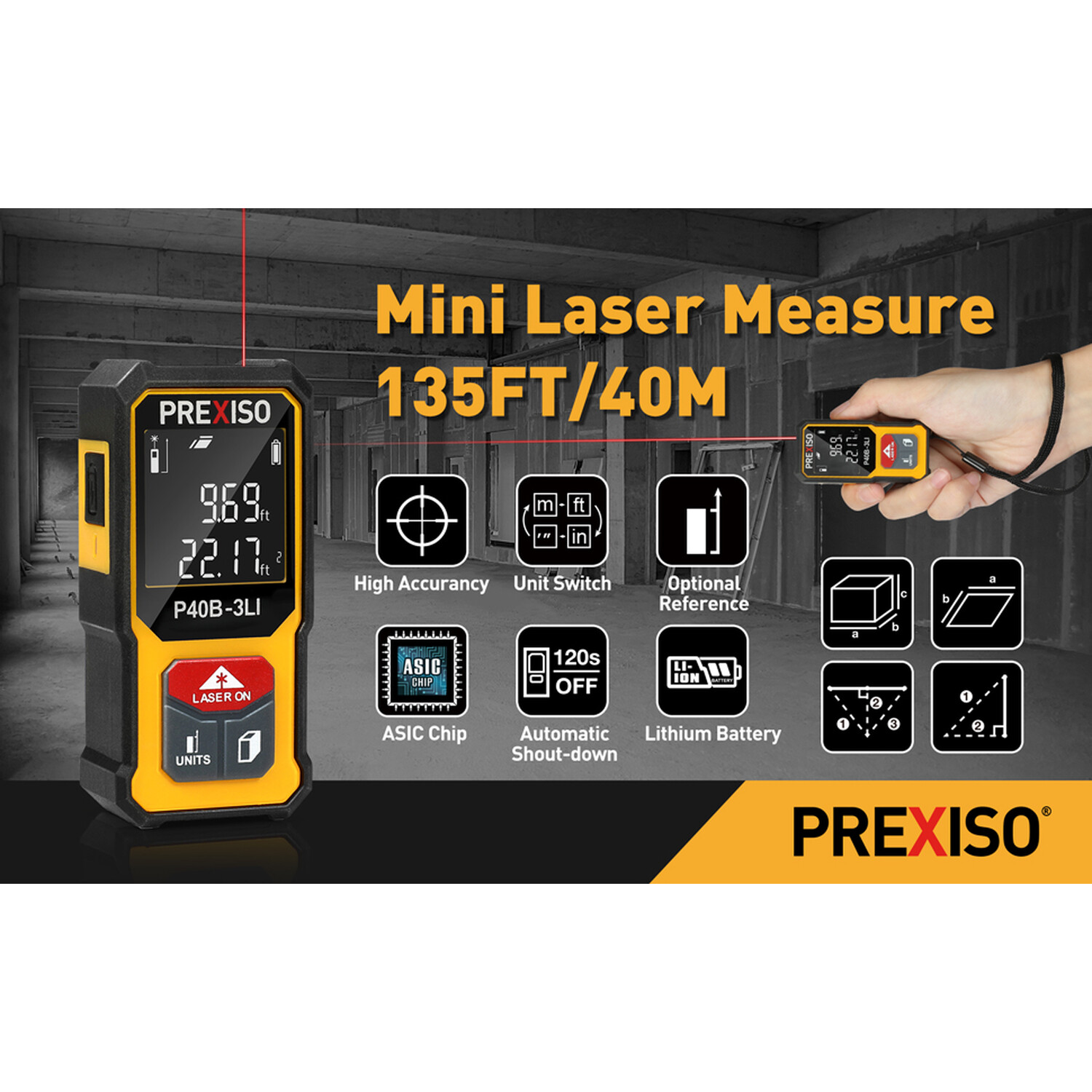Prexiso Pocket Laser Measure Image 8