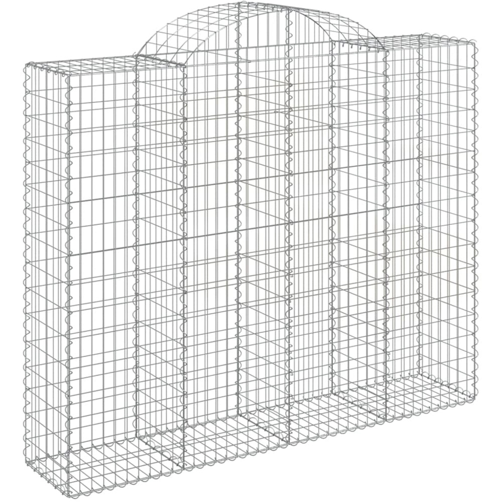 vidaXL Silver Galvanised Iron Arched Gabion Basket 160/180 x 50 x 200cm 20 Pack Image 1