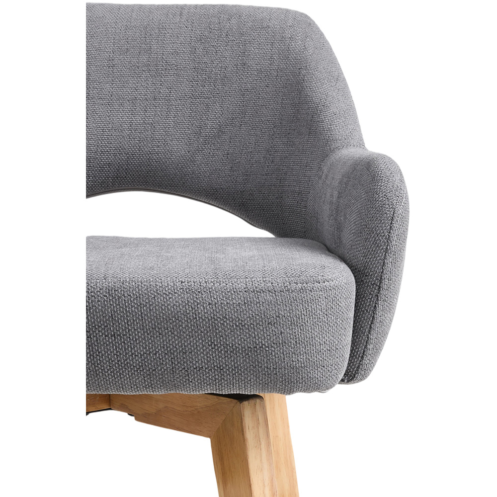 Living and Home Grey Chenille Swivel Bar Stool with Footrest Set of 2 Image 4