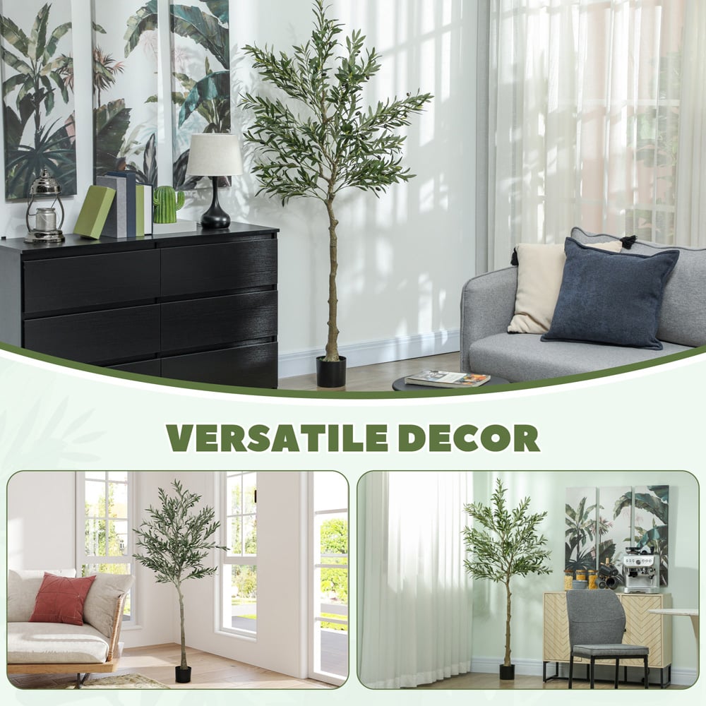 Portland Faux Potted Silk Olive Indoor Artificial Tree 180cm Image 8