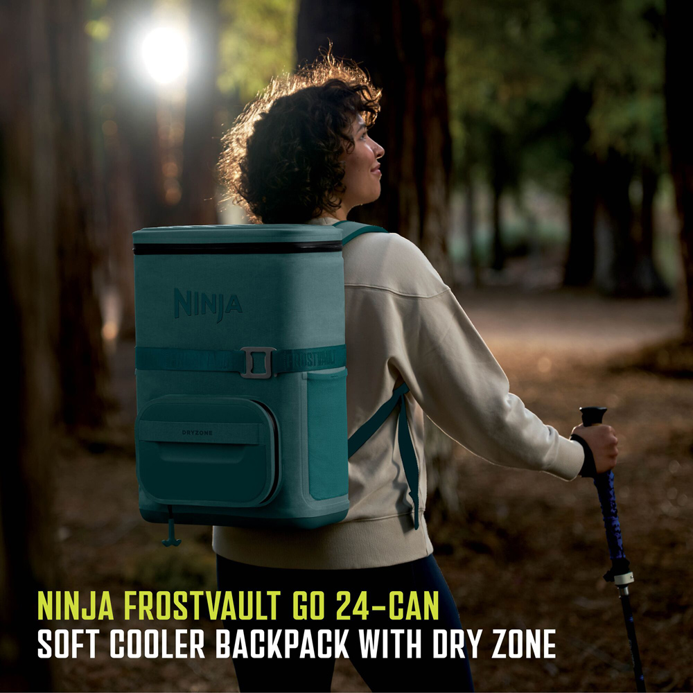 Ninja Outdoor FrostVault Go FF124EUUKTL Green 17L 24-Can Backpack Soft Cooler with Cold Dry Zone Image 3
