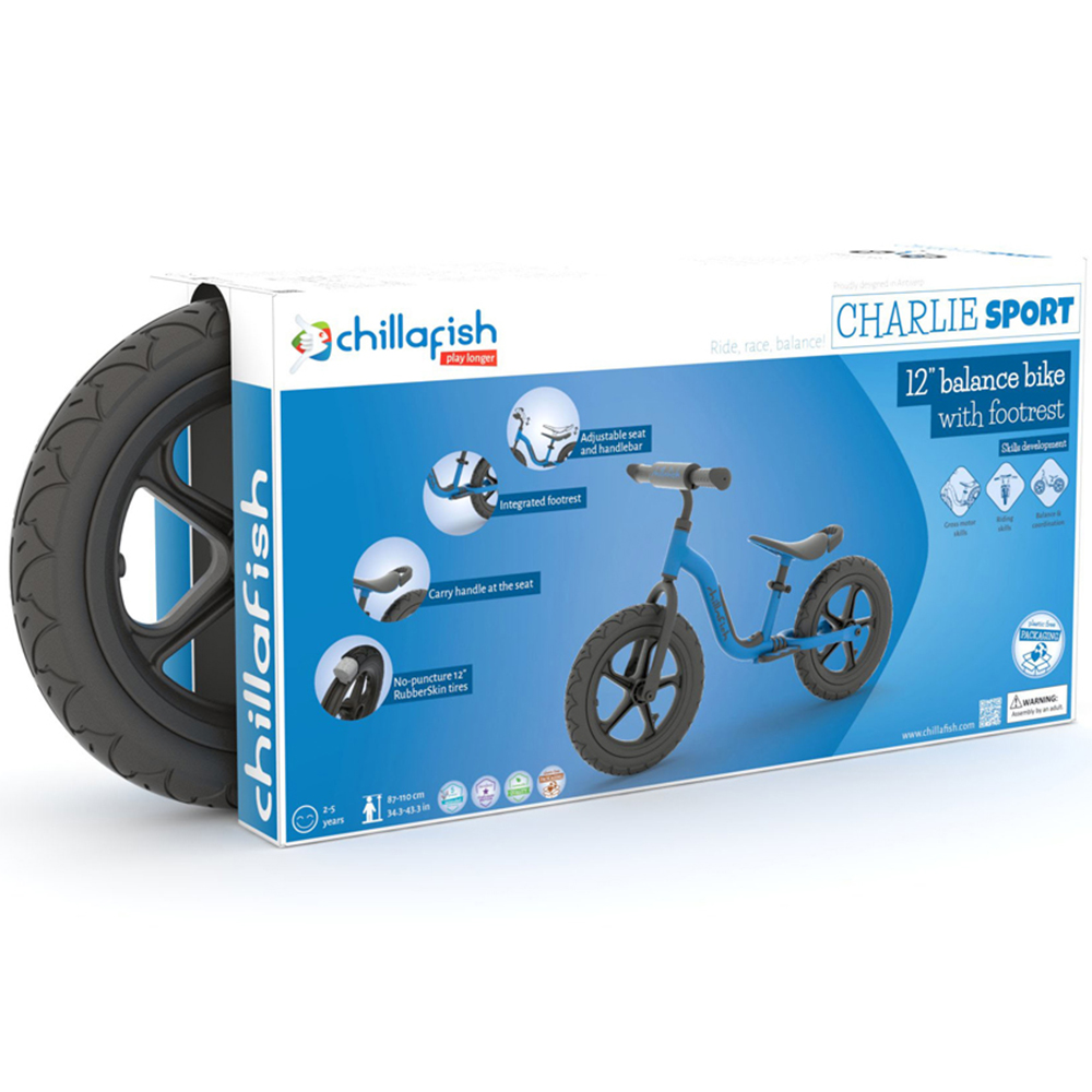 Chillafish Charlie 12 inch Sport Navy Balance Bike Image 8