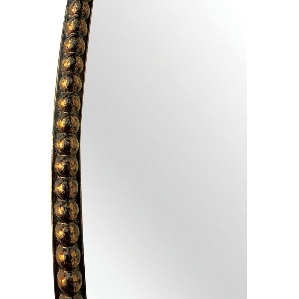 Oval Beaded Antique Gold Mirror Image 14