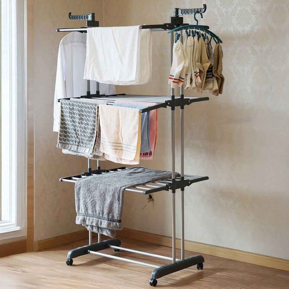 Gr8 Home 3-Tier XL Foldable Large Tower Clothes Airer Image 4