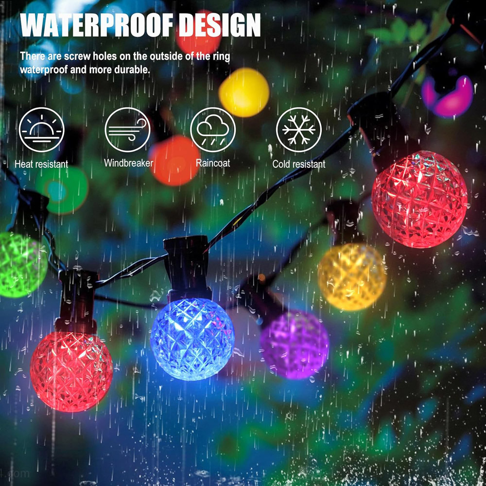 ExtraStar 25 RGB LED Smart Garden Solar String Festoon Light Image 4