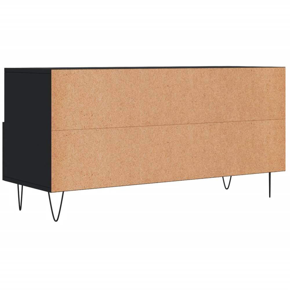vidaXL 3 Drawer 3 Shelf Black TV Cabinet Image 8
