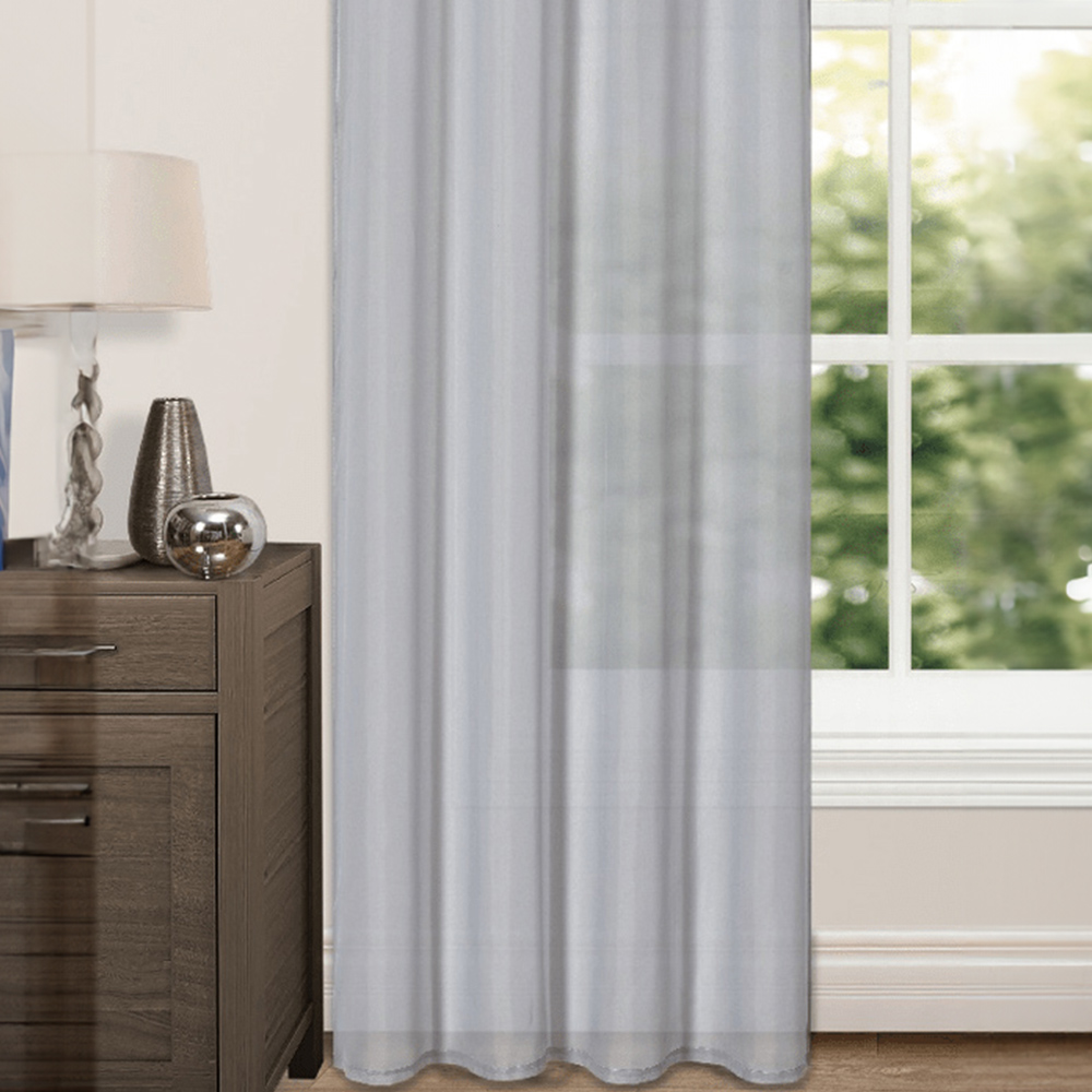 Velosso Riva Grey Eyelet Voile Panel Curtain 150 x 137cm Image 3
