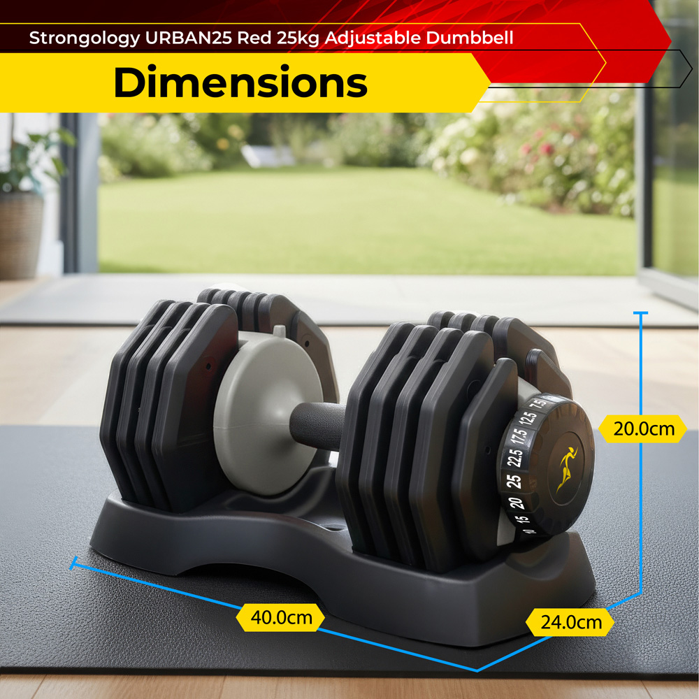 Strongology Urban25 Black and Grey Adjustable Smart Dumbbell 2.5 to 25kg Image 9