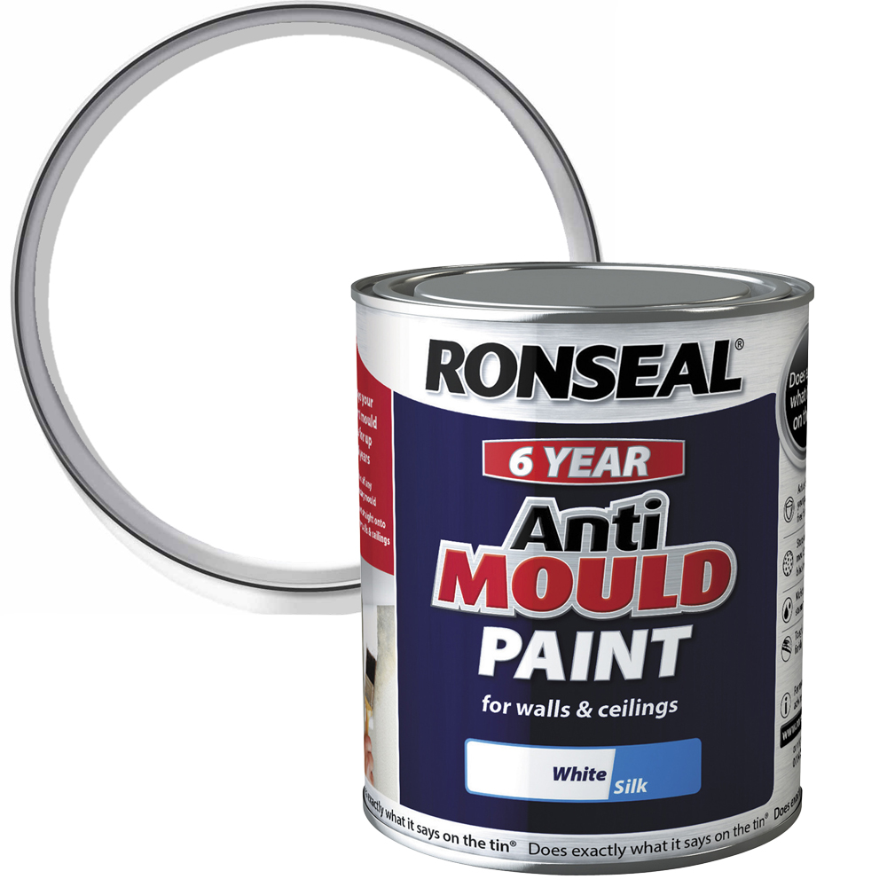 Ronseal Walls & Ceilings White Anti-Mould Satin Paint Image 1