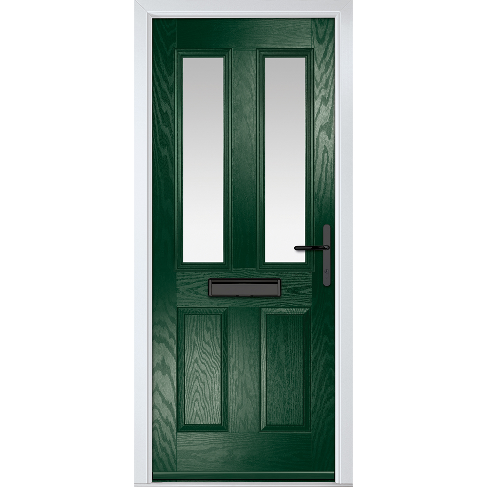 Crystal-Direct Carnoustie Green GRP Stipolytte Glass Left Hand Open Front Door 2090 x 890mm Image 1