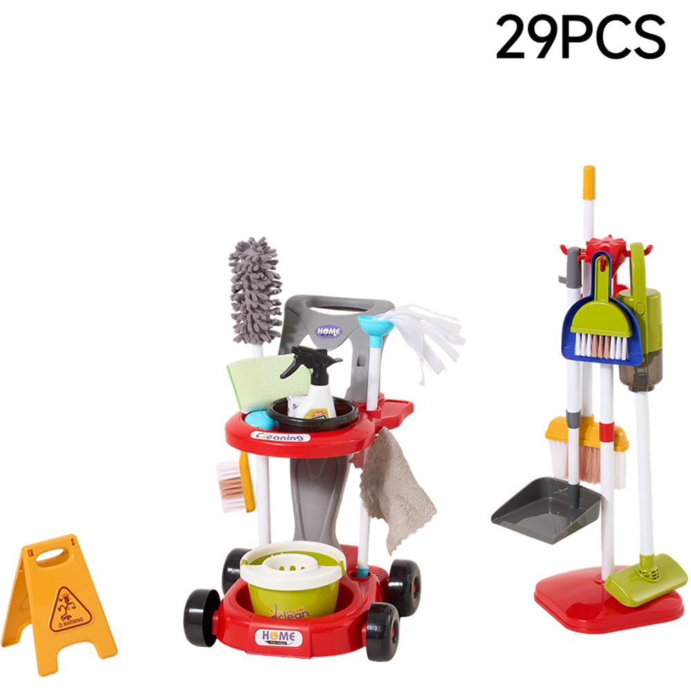 H&O Direct Kids 29 Piece Red Cleaning Pretend Play Set Image 6