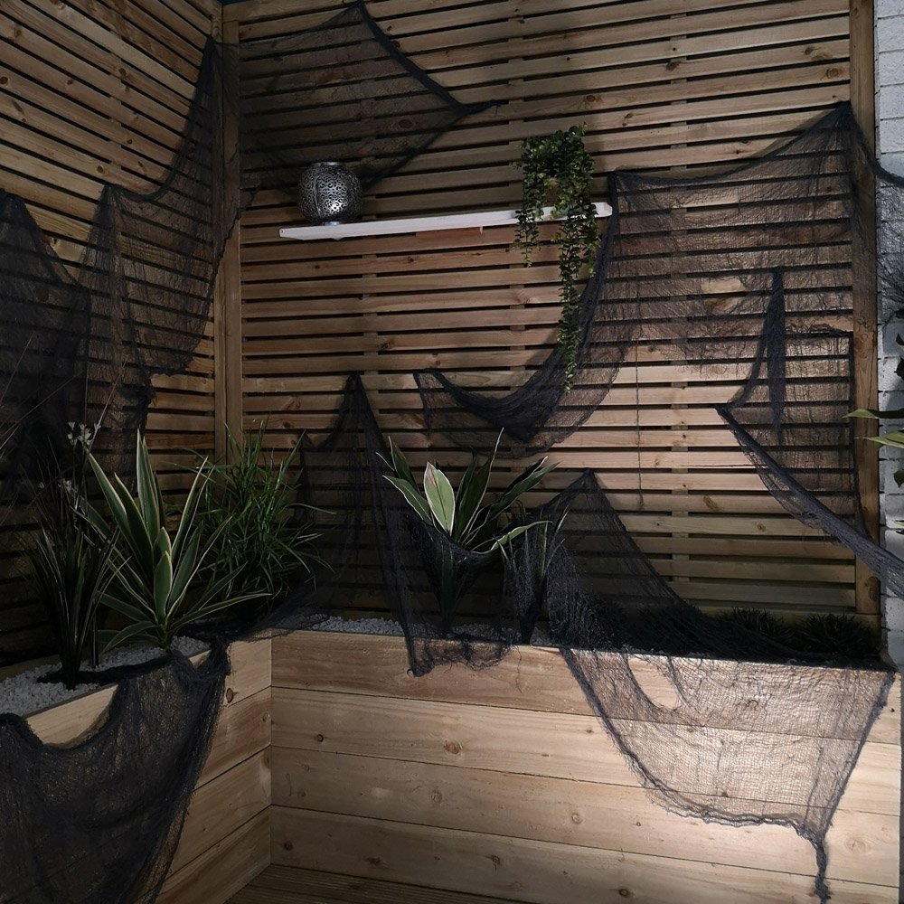 Samuel Alexander Black Freaky Fabric Net Halloween Decoration 2.9m 12 Pack Image 2