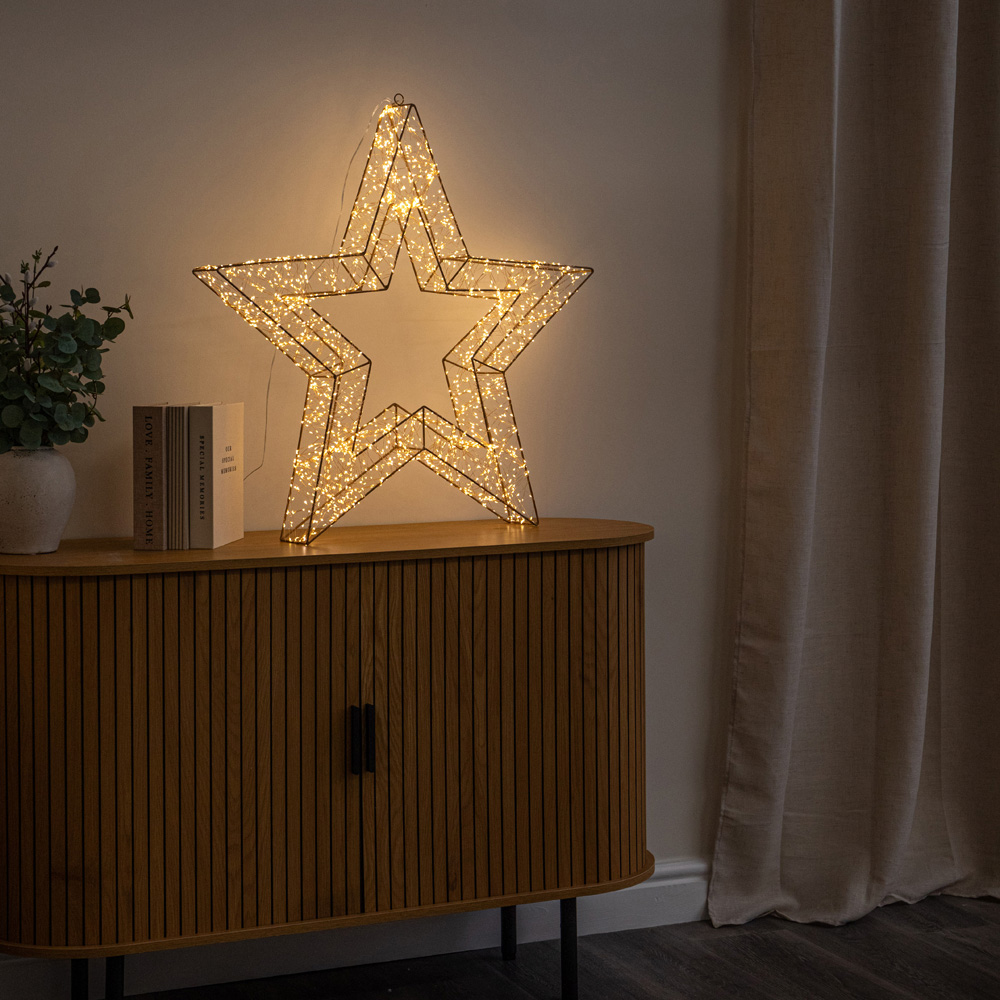 Samuel Alexander 2400 Warm White LED Light-Up Gold Christmas Star 58cm Image 6