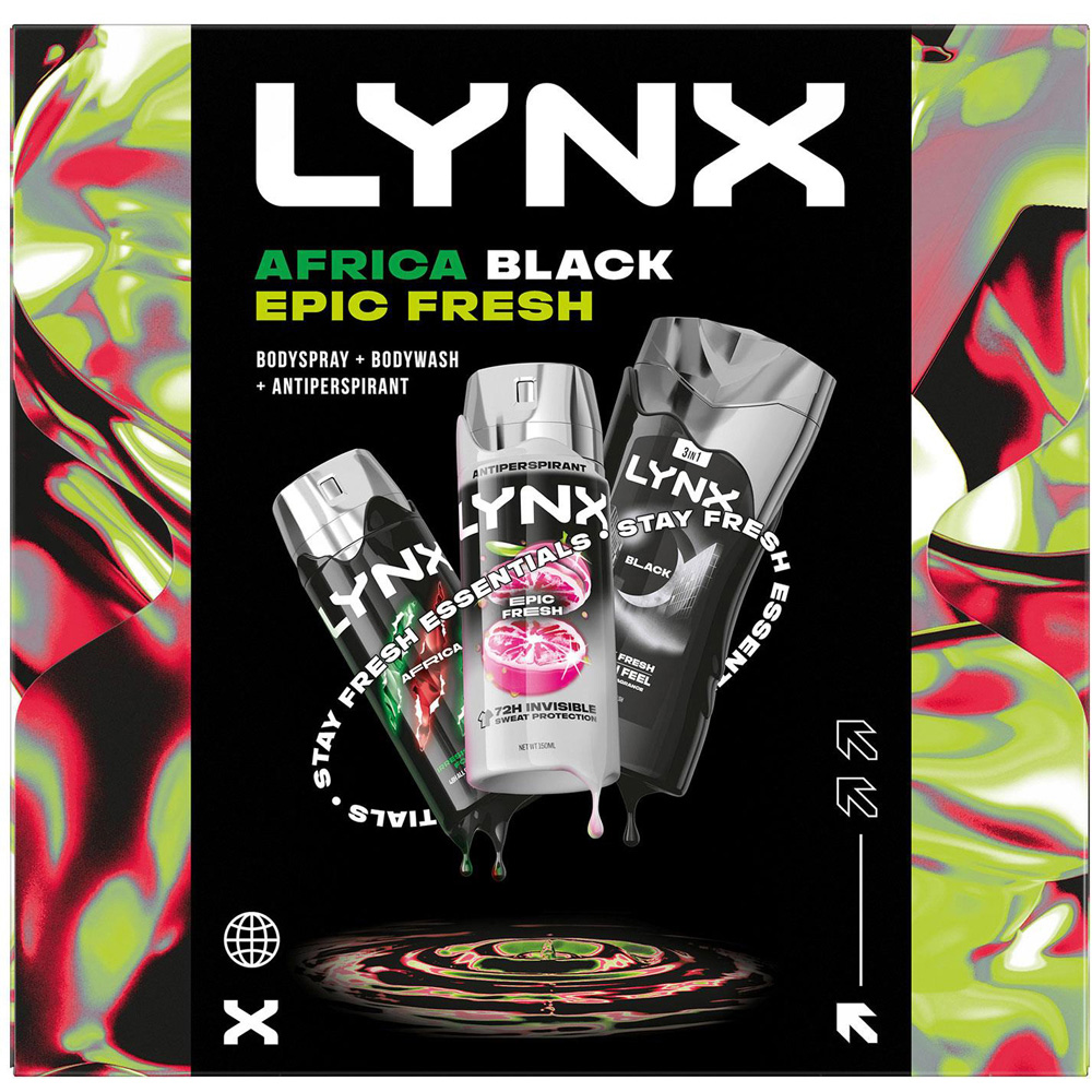 Lynx Africa Black Epic Fresh Gift Set 3 Pack Image 3