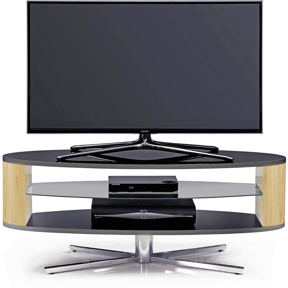 MDA Designs Orbit 2 Shelf Black and Oak TV Cabinet Image 7