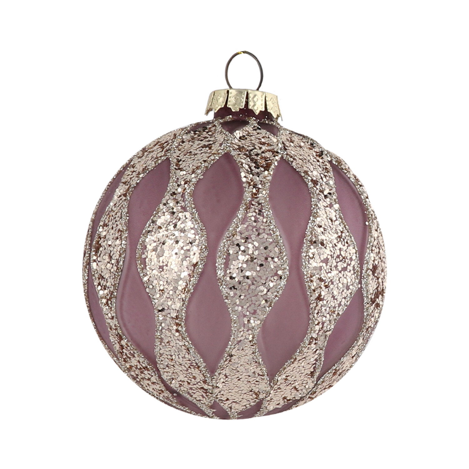 Purple Gold Glitter Bauble - Purple Image 2