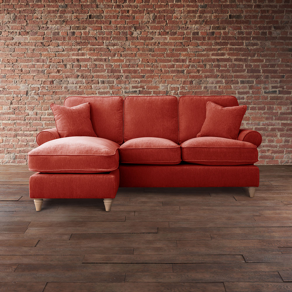 The Victoria 3 Seater Apricot Left Hand Chaise Sofa Image 3