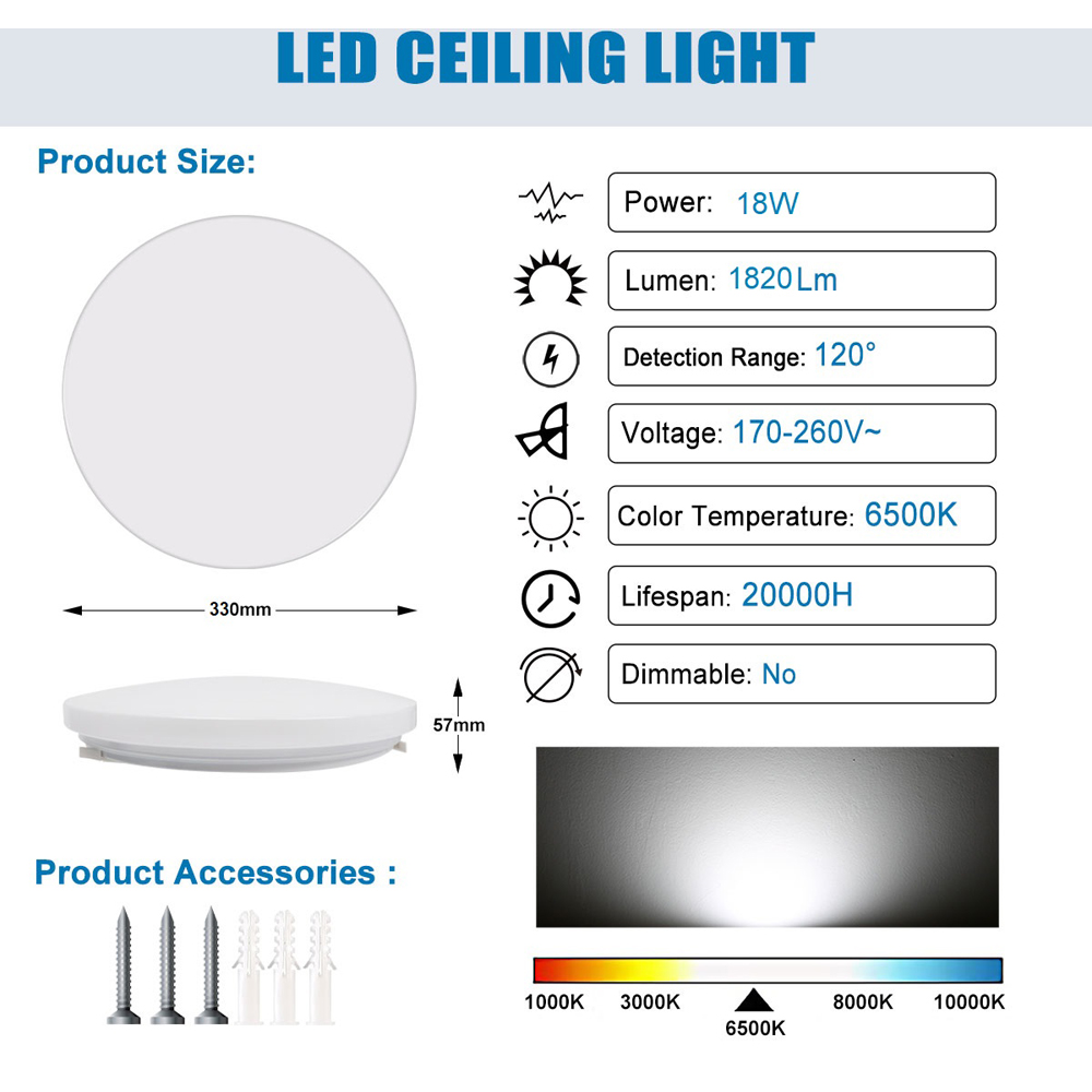 ExtraStar Cool White LED Integrated Round Ceiling Light Image 7