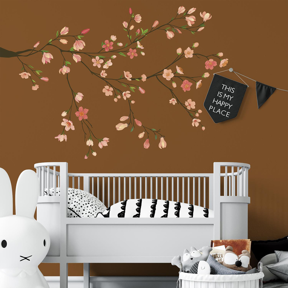 Walplus Flower Theme Delicate Peach Branch Self Adhesive Wall Stickers Image 3