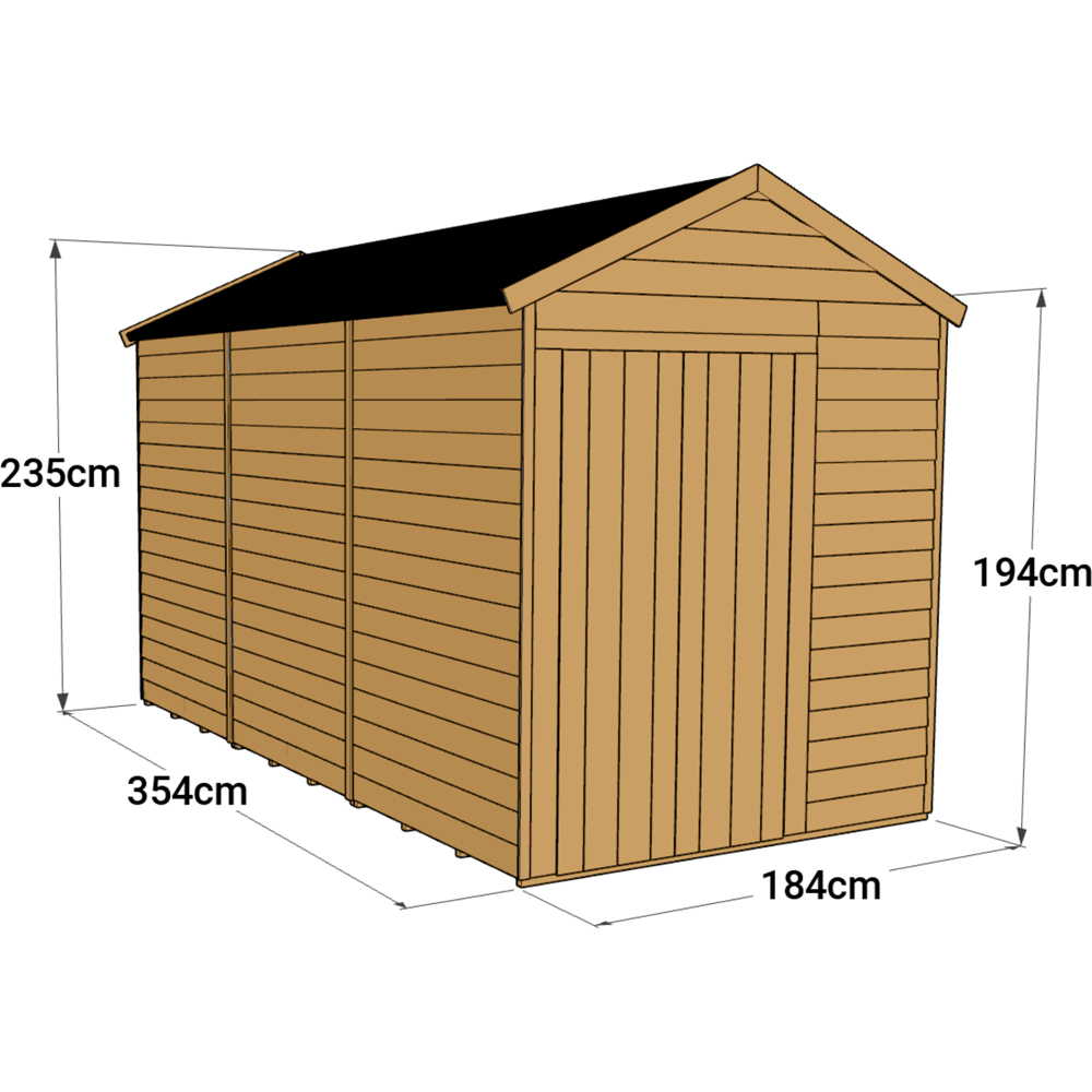 StoreMore 12 x 6ft Double Door Overlap Apex Shed Image 3