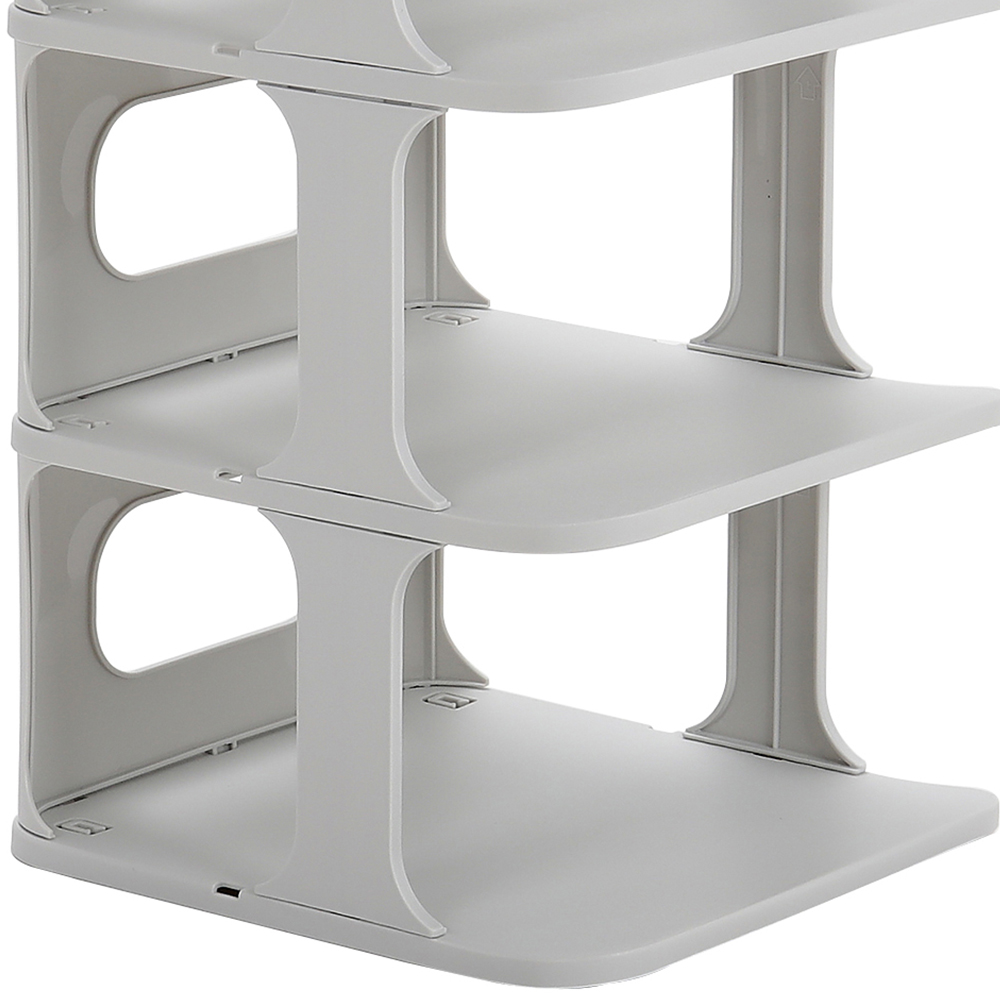 Living and Home Off White 6 Tier Plastic Shoe Rack for 6 Pairs Image 6