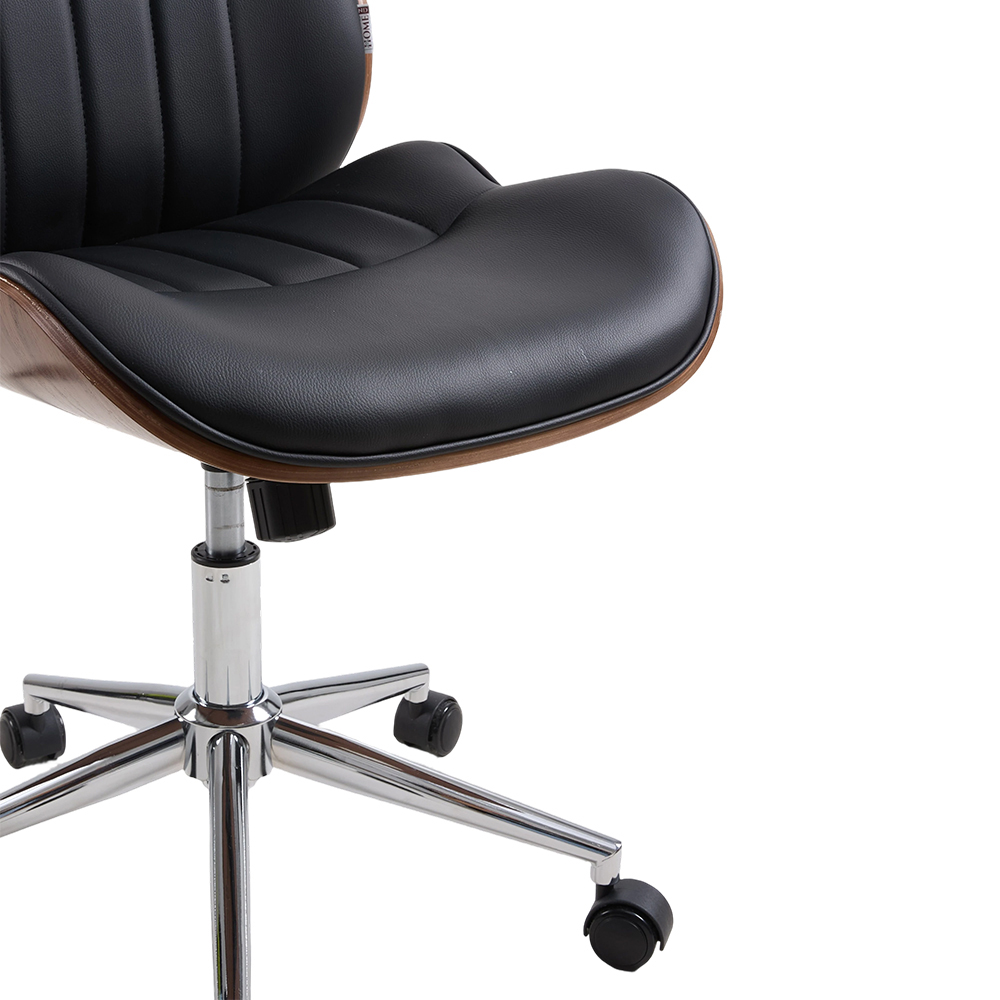 Living and Home Black PU Leather Height Adjustable High-Back Modern Office Chair Image 7