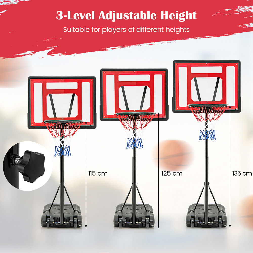 Costway Red Swimming Pool Basketball Hoop Set Image 8