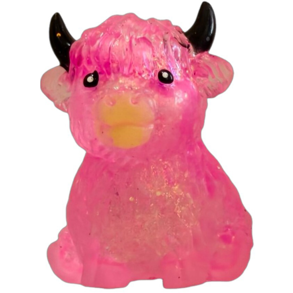 Squeeze Glitter Highland Cow Stress Toy Image 3