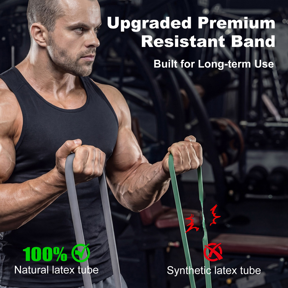Traderight Natural Latex Resistance Band Set with Handles Image 5