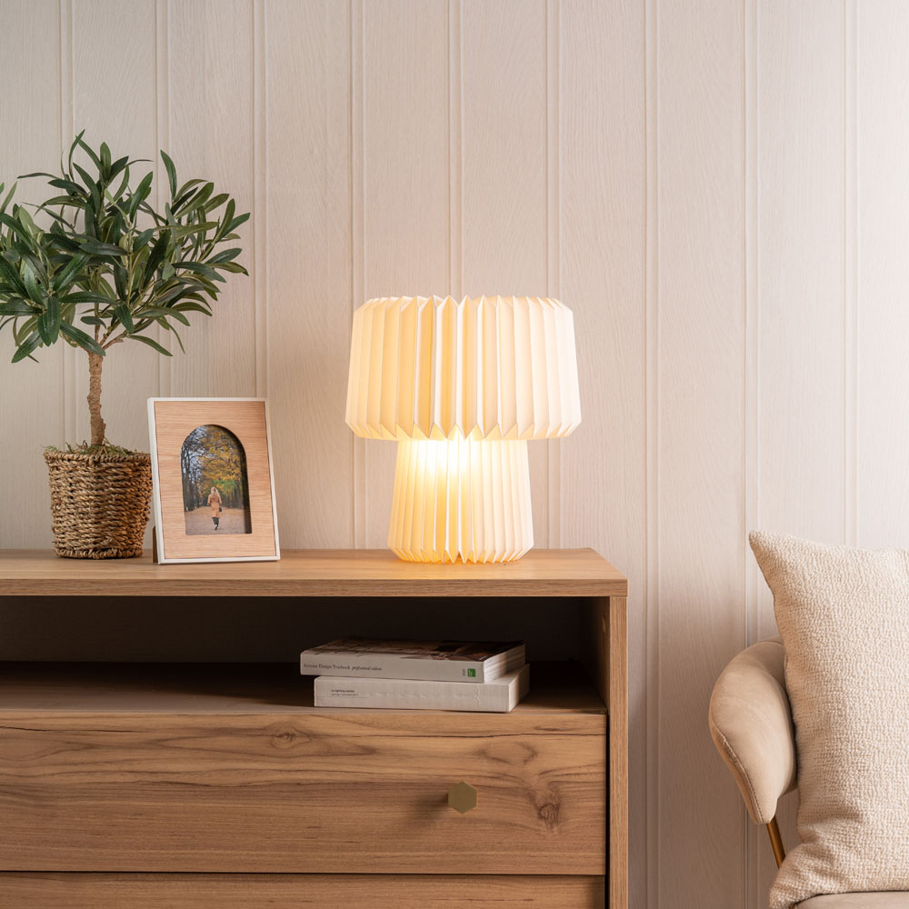 ValueLights Origami White Paper LED Table Lamp Image 2