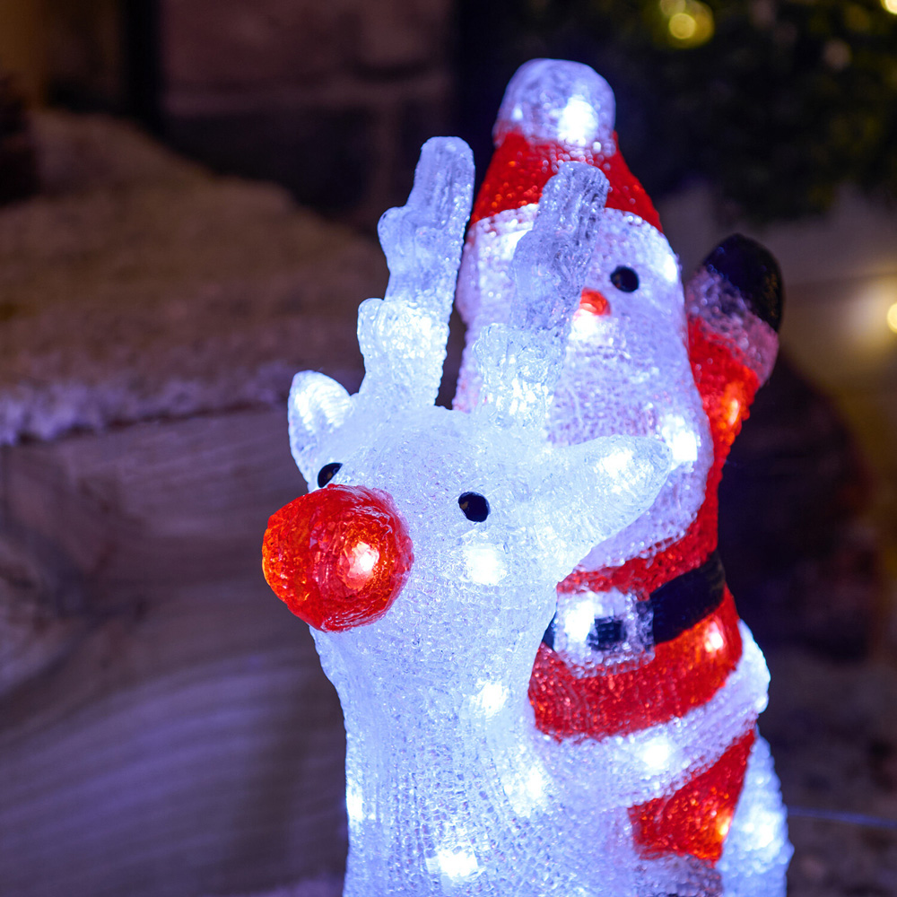Acrylic Santa and Reindeer Decoration Image 3