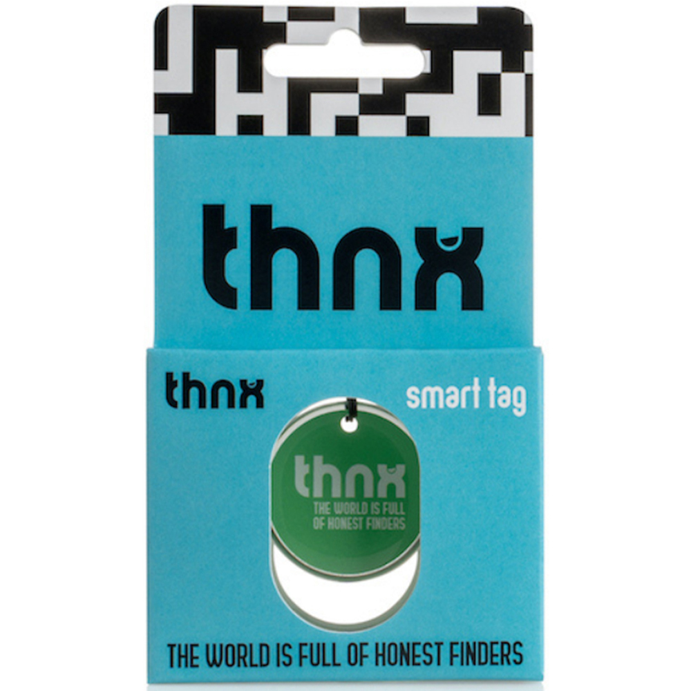 Thnx Green Medium Airtag Keychain with QR Code Image 5