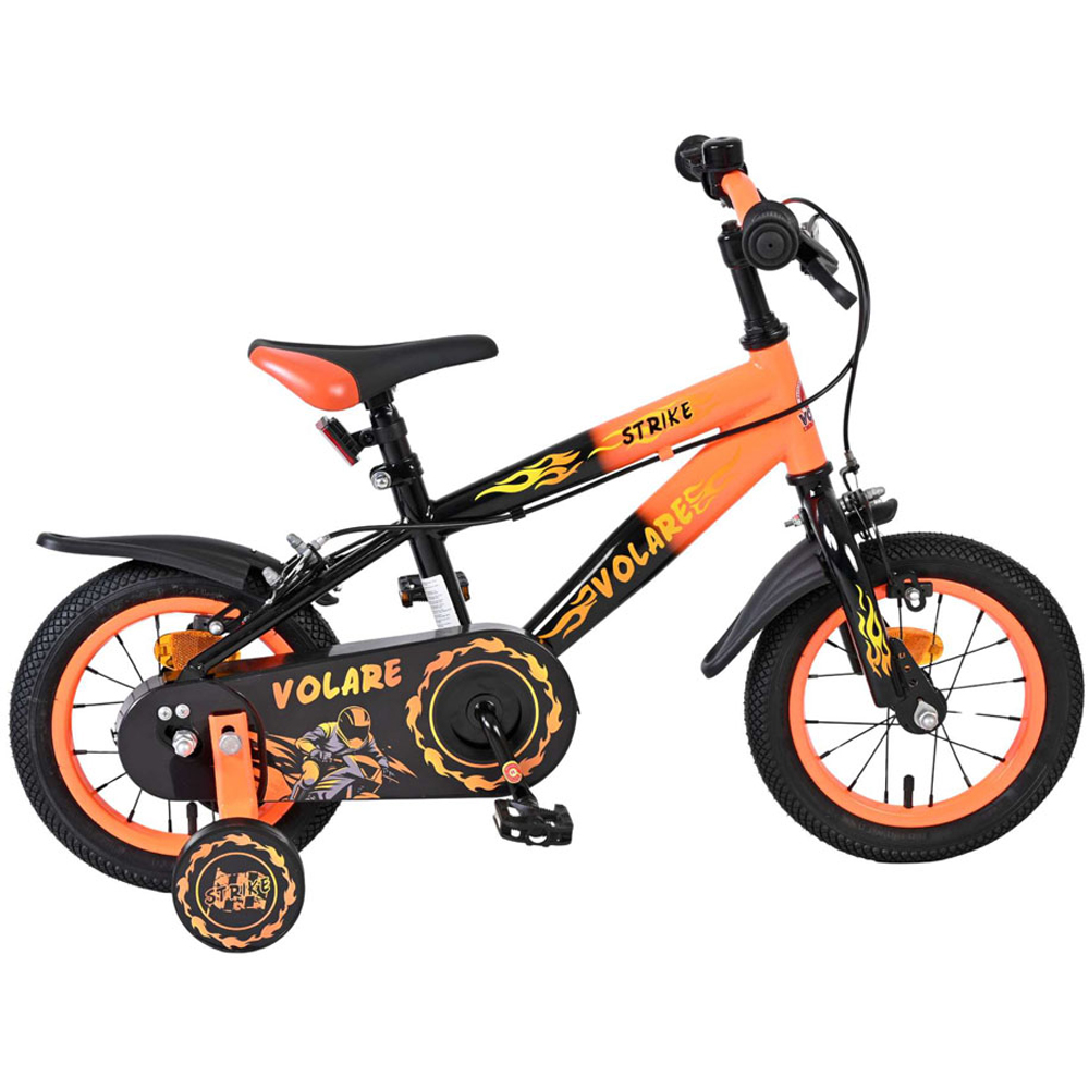 Volare Strike Kids 12 inch Orange and Black Bike with Stabilisers Image 6