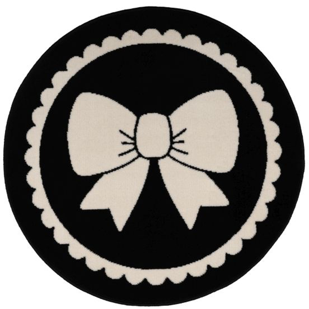 Homemaker Maestro Bow Black Circular Rug 100cm Image 2