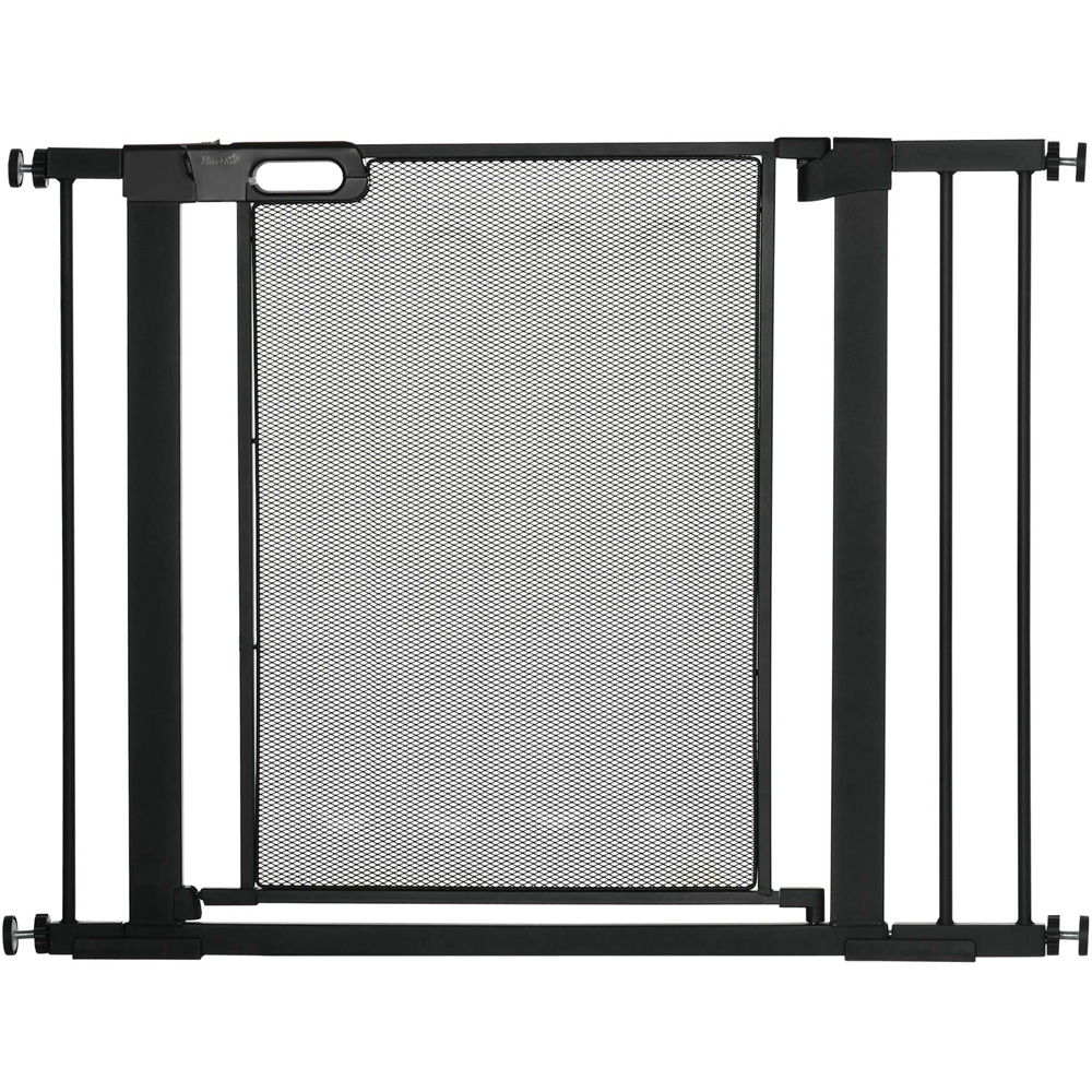 PawHut Black 75-103cm Stair Pressure Fit Pet Safety Gate Image 1