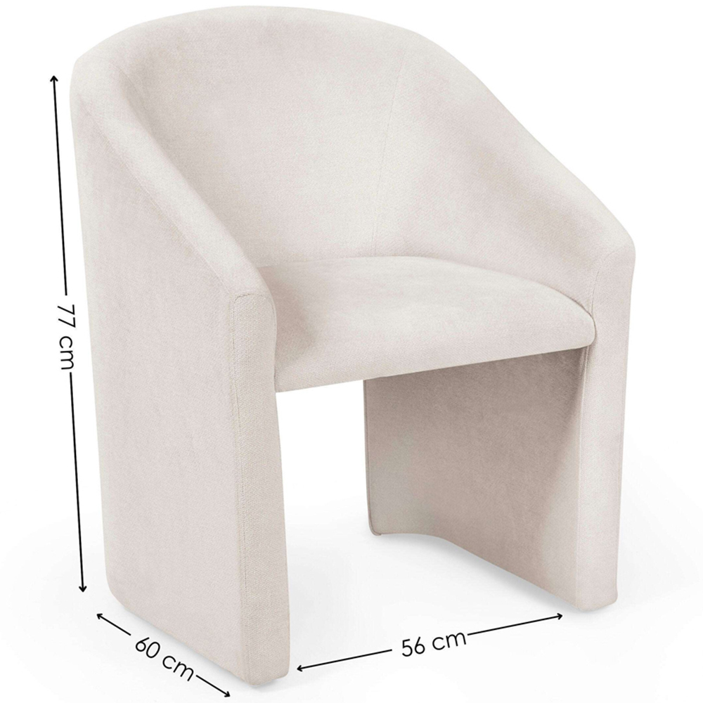 Julian Bowen Anthea Cream Chenille Tub Dining Chair Image 9