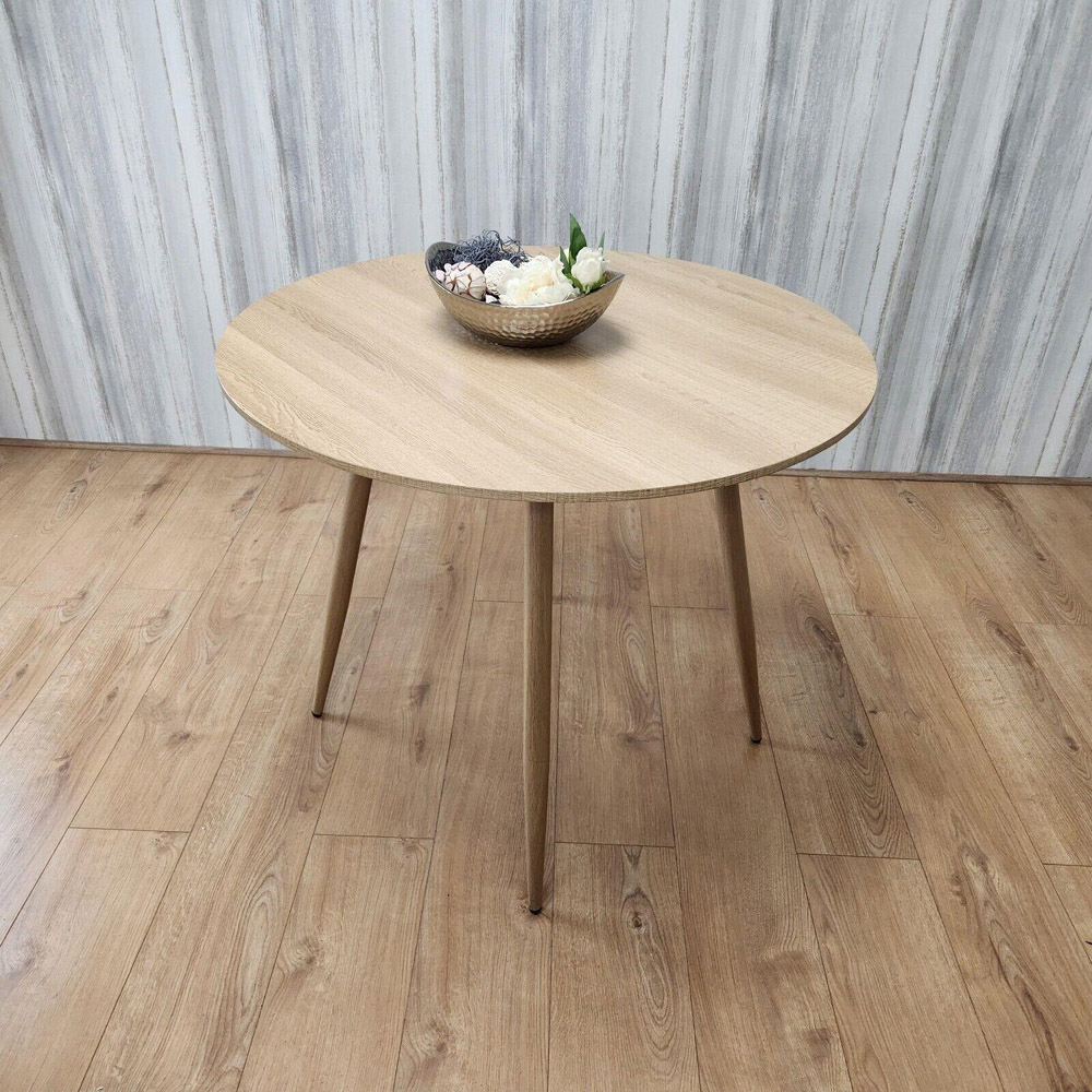 Portland 4 Seater Beige Wood Dining Table Image 6