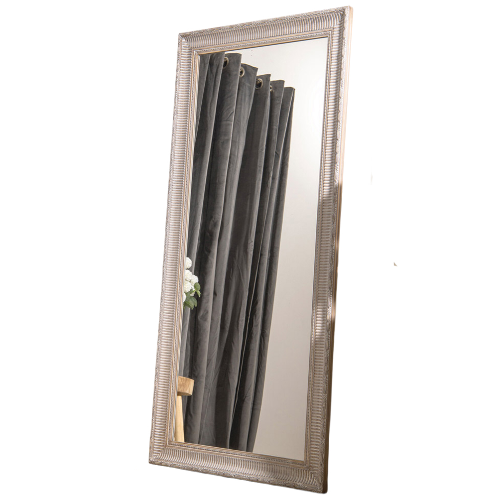 Iyla Carved Washed Wooden Mirror Image 1