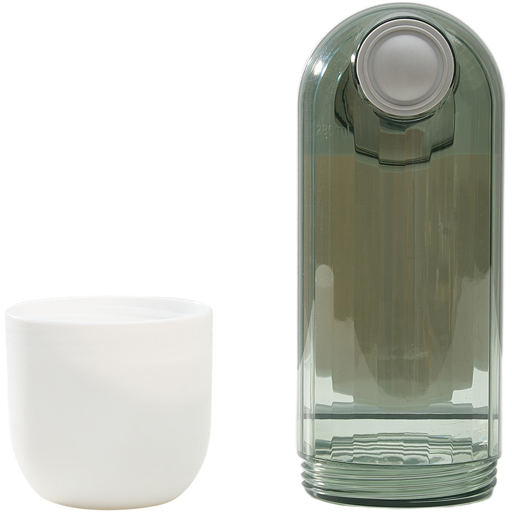 H&O Direct 2-in-1 Green Portable Pet Water Bottle with Food Container 280ml Image 5