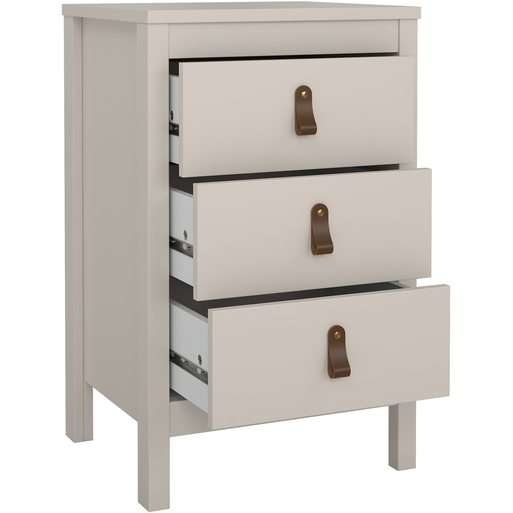 Florence Barcelona 3 Drawer Cashmere Bedside Table Image 5