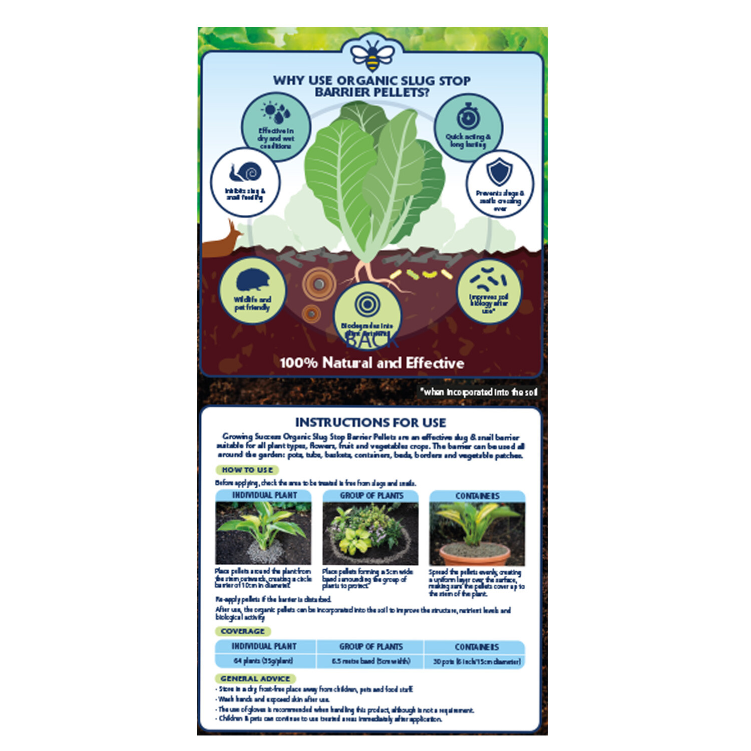 Growing Success Organic Slug Stop Barrier Pellets 2.25kg Image 2