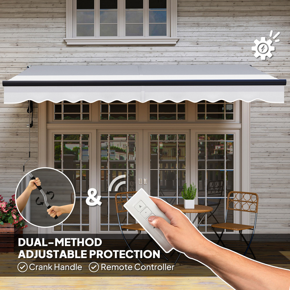 Outsunny 3.5 x 3m Light Grey Electric Retractable Awning Image 8