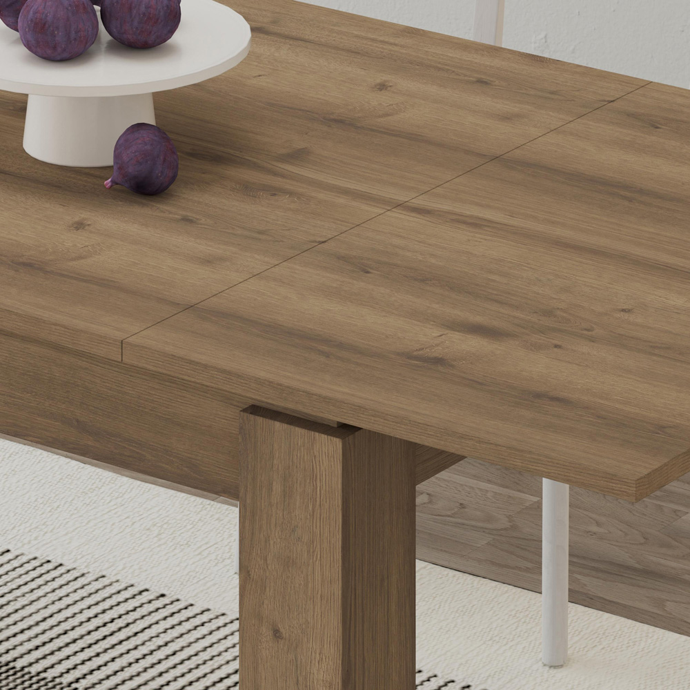 Decortie Tolmen 6 Seater Dark Oak Effect Dining Table Image 3