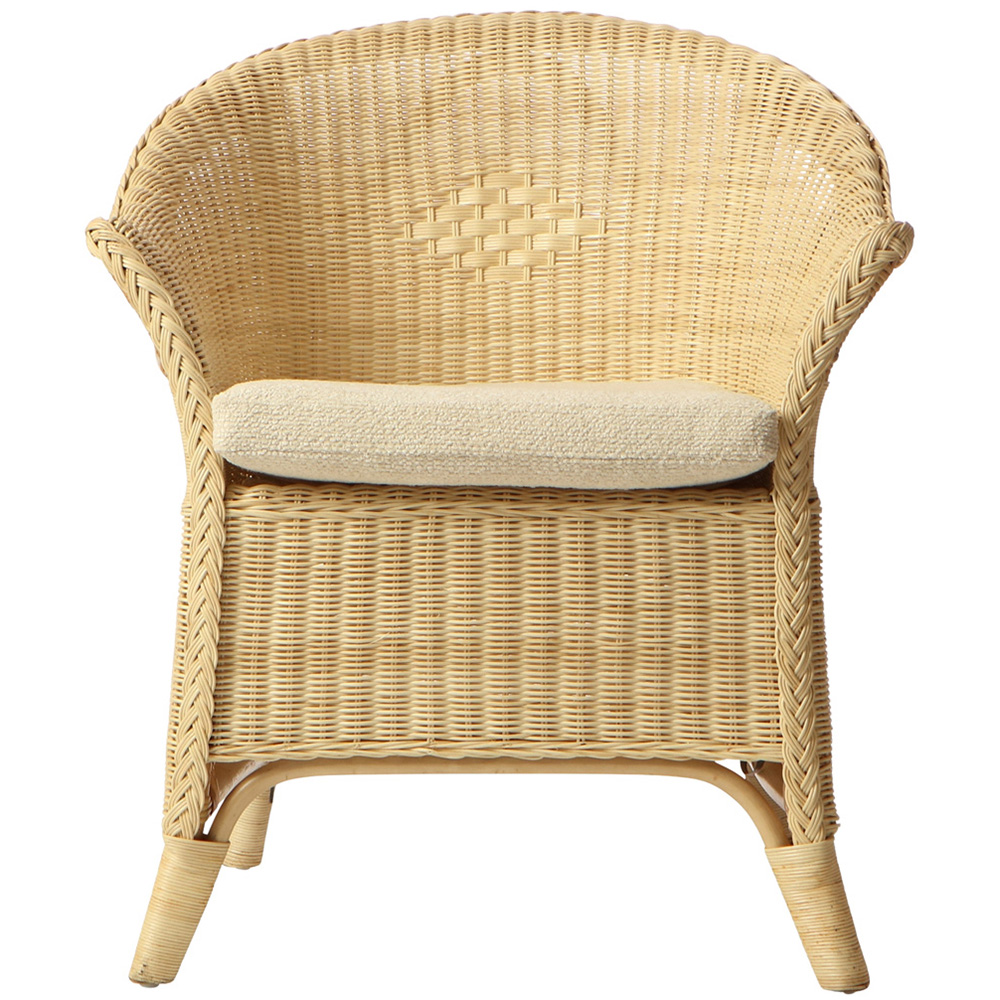 Desser Furniture Natural Wicker Adult King Size Loom Chair with Cushion Image 3
