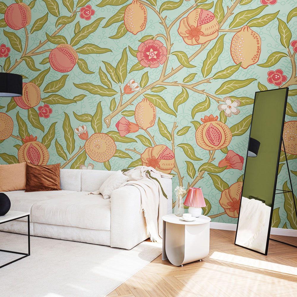 Origin Murals Fruit and Foliage Aqua Wall Mural Image 1