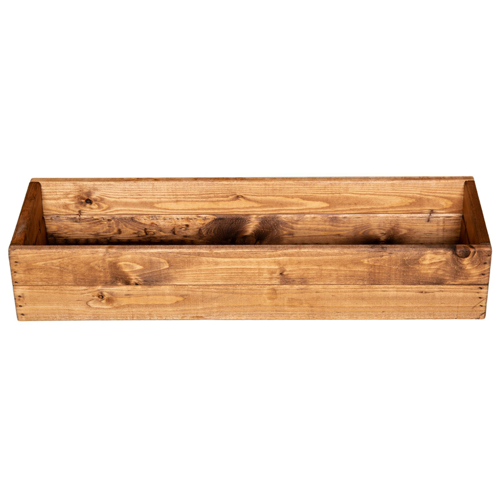 Samuel Alexander Rustic Wooden Garden Window Trough Planter 76 x 23cm Image 1