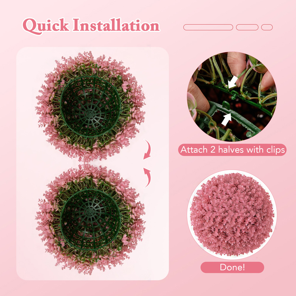 Costway 2 Piece Topiary Ball Artificial Plant Image 6