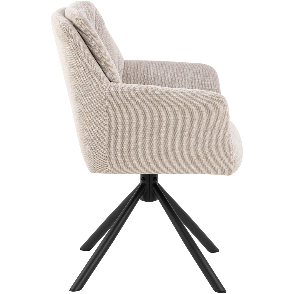 Florence Alonso Cream Swivel Dining Chair with Armrest Set of 2 Image 4