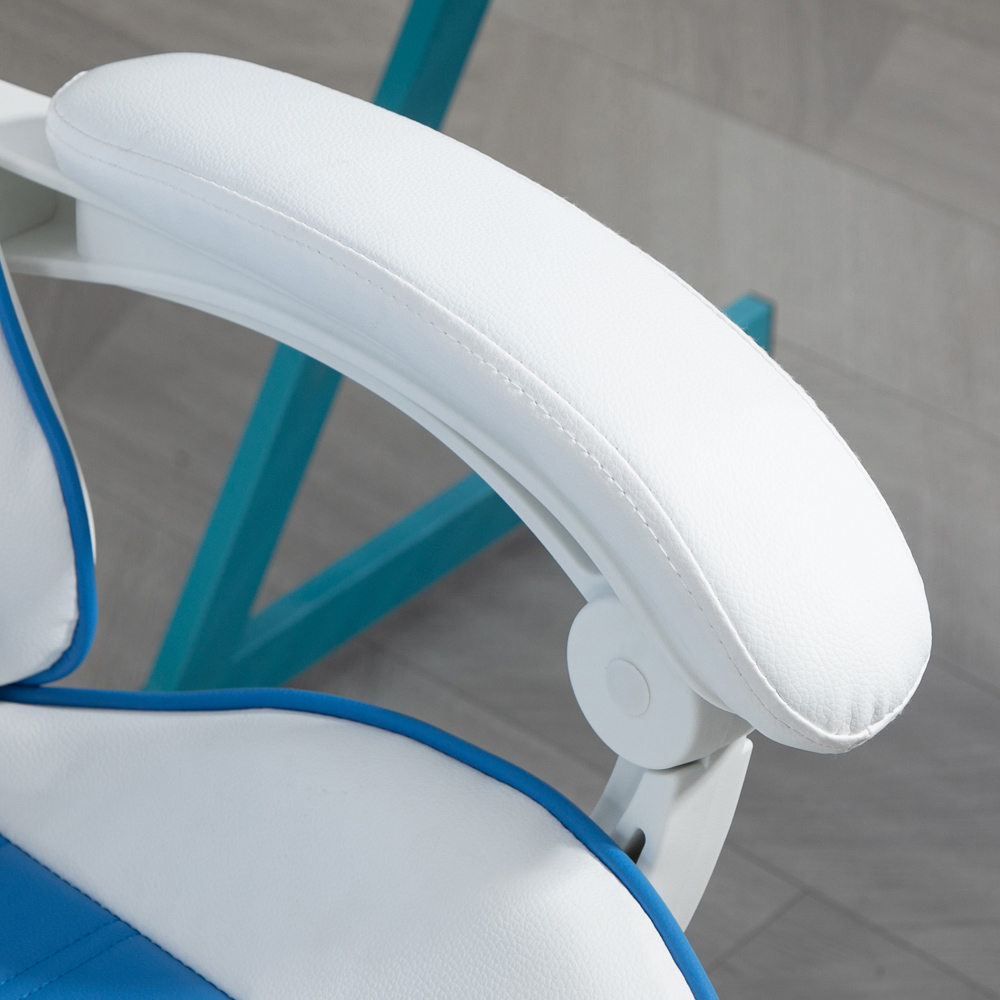Portland Blue Racing Style Rabbit Ears Gaming Chair with Footrest Image 4